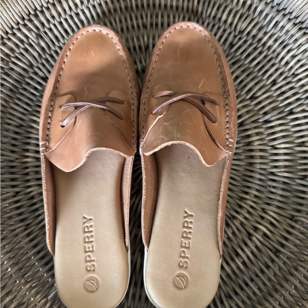 Sperry Women's Brown Leather Mules